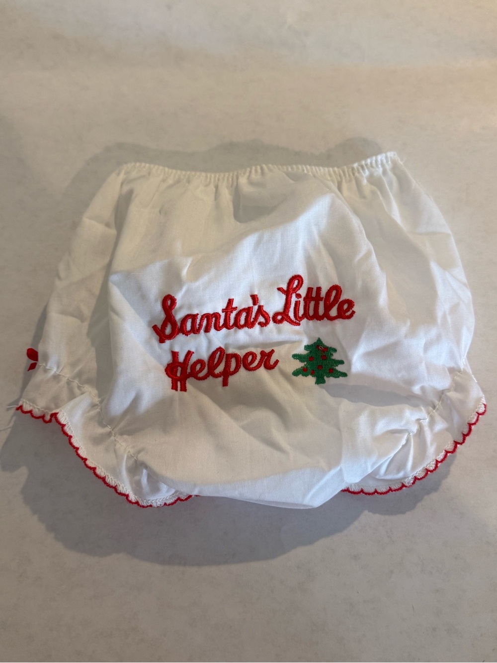 Vintage Alexis Christmas Diaper Cover Small 10-13 lbs Santa's Little Helper